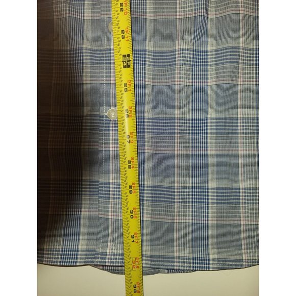 Mens Michael Kors Dress Shirts Button Down Navy Multi Color Slim Fit 15 1/2 34-3 - Picture 8 of 9